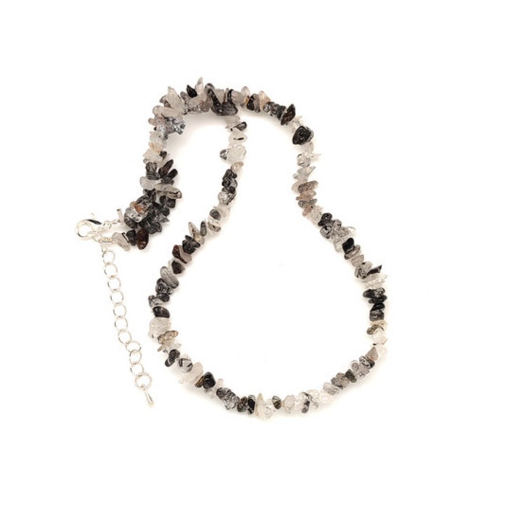 Lanț cu cuarț turmalinat, cu închizătoare, 40cm