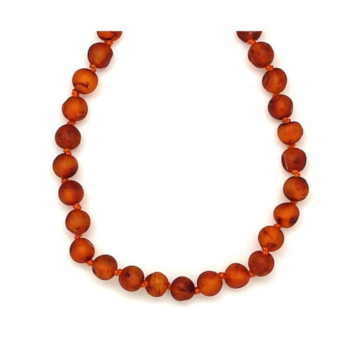 Colier cu bile mate maro chihlimbar 5mm 50cm