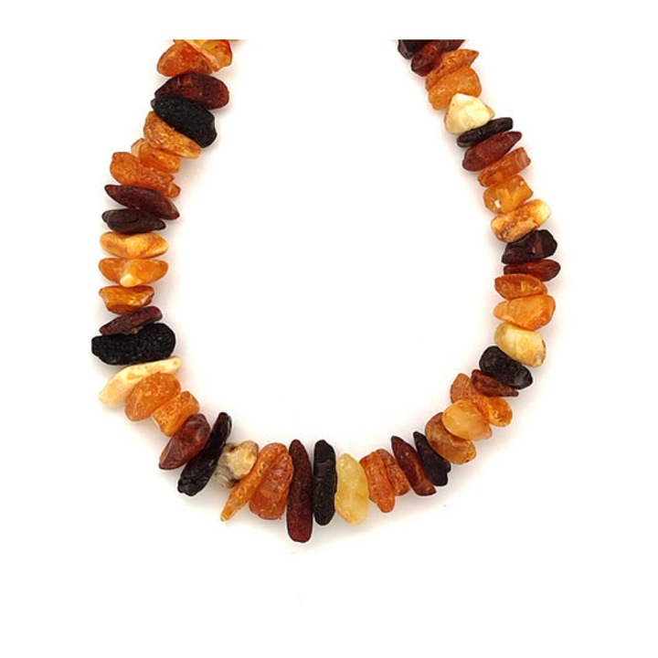 Colier mare cu splitter mixt mat de chihlimbar 45cm