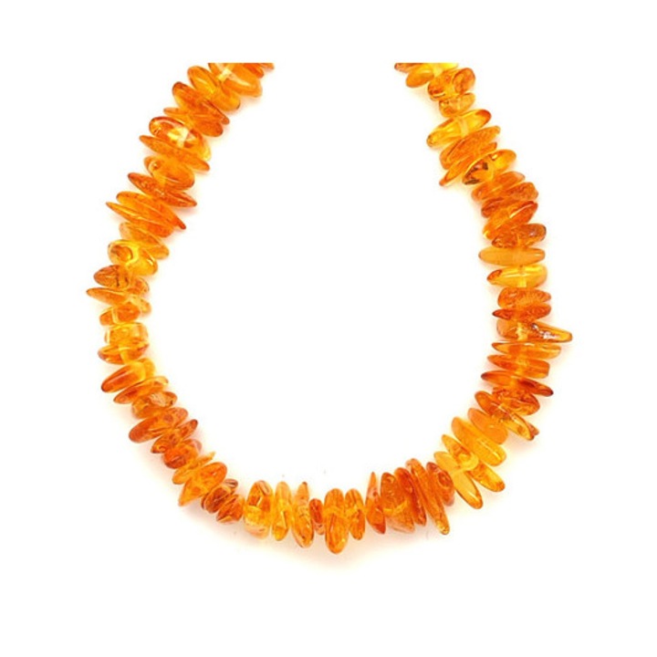 Colier splitter chihlimbar galben 55cm