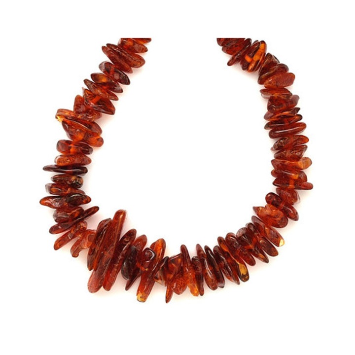 Colier cu splitter maro închis din chihlimbar 45cm