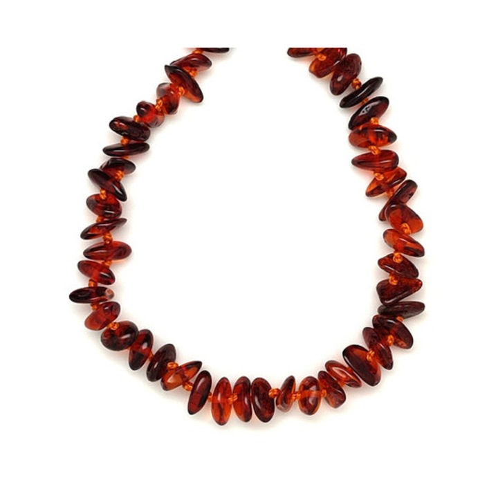 Colier cu splitter din chihlimbar maro închis 55cm