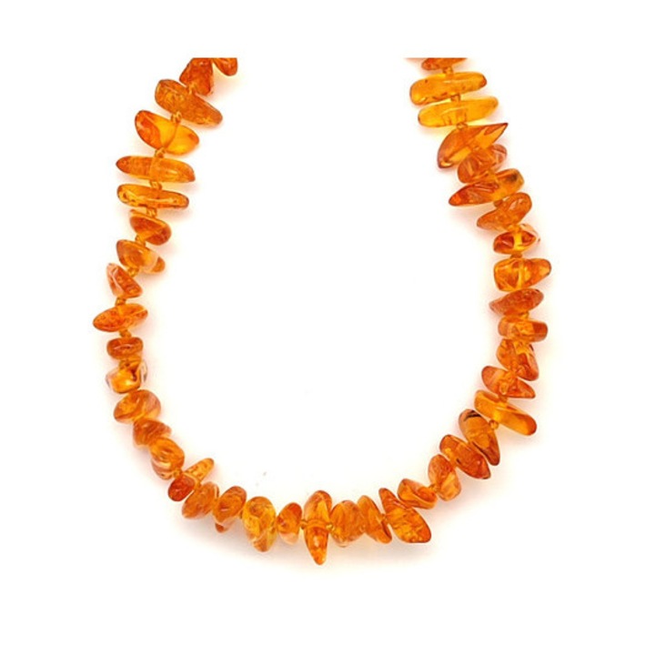 Colier splitter chihlimbar galben închis 45cm