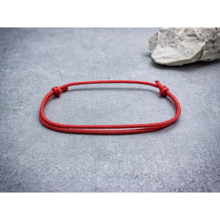Brățară de gleznă roșie din paracord de protecție Kabbala