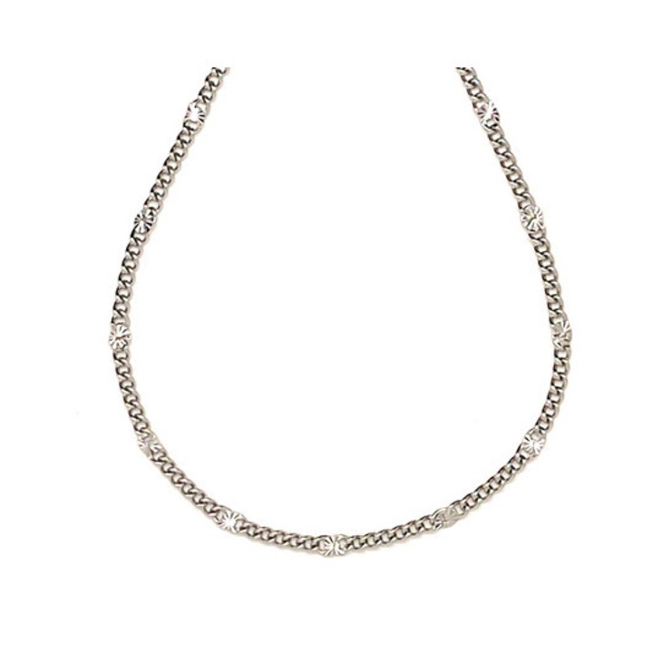 Orvosi acél ezüstszínű díszített lánc 45 cm