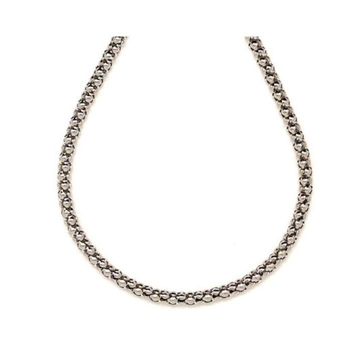 Lanț box din oțel medical, argintiu, cu zale pătrate, 45 cm