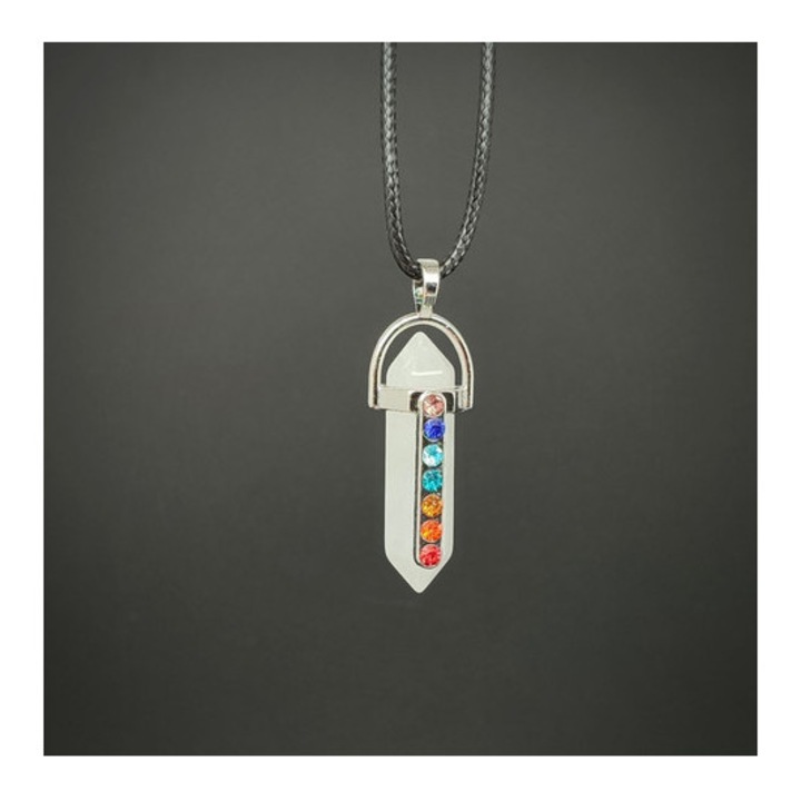 Pandantiv Fókusz din cristal de stâncă Vogel chakra cu colier 3cm