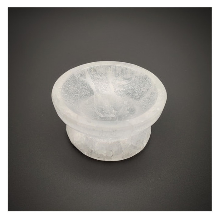 Селенитна купа, кръгла с основа 6см