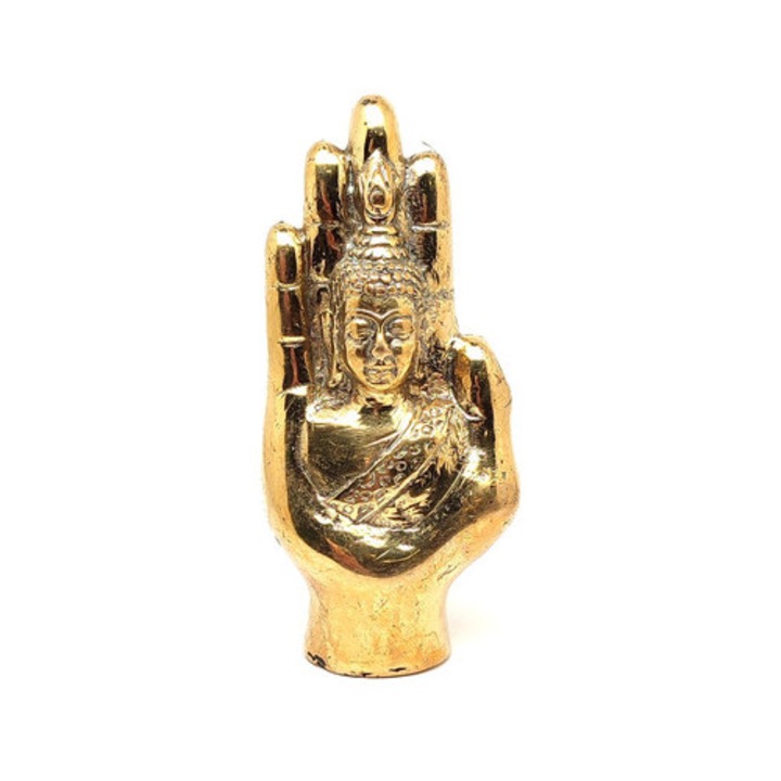 Figurină de cupru Mână Buddha auriu 10,5x5cm
