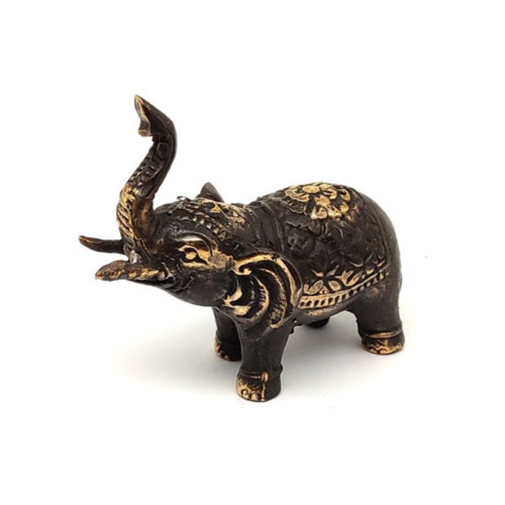 Медна фигура Слон, стоящ, антично злато 6x6,5 см