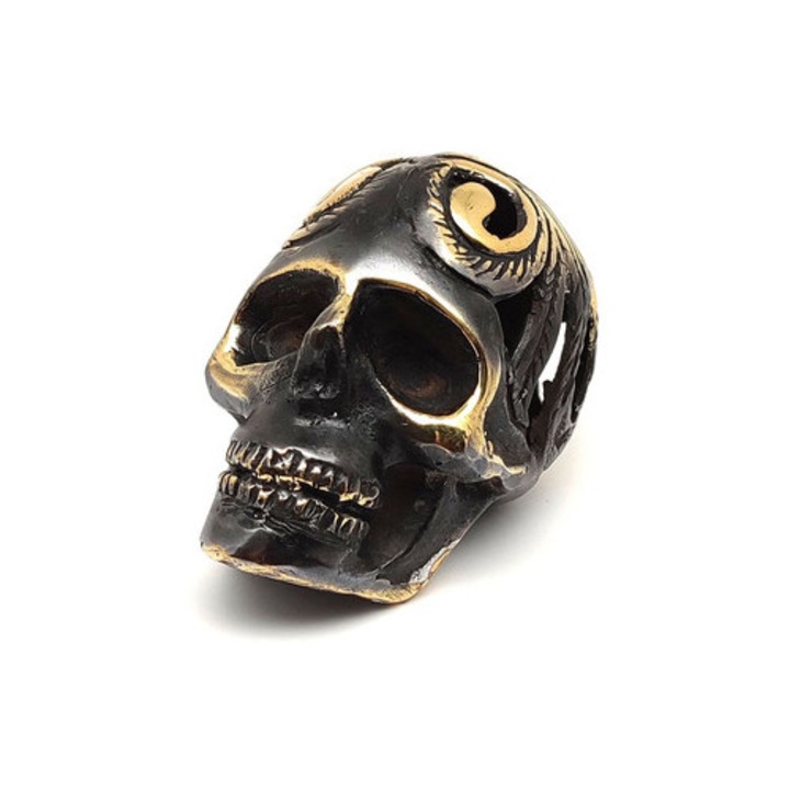 Figurină din cupru craniu auriu 4x6cm