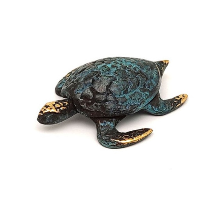 Медна фигура костенурка антична 5см