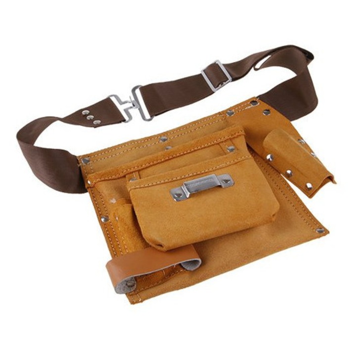 FESTA Szög és szerszámtartó övtáska 6 zsebes bőr