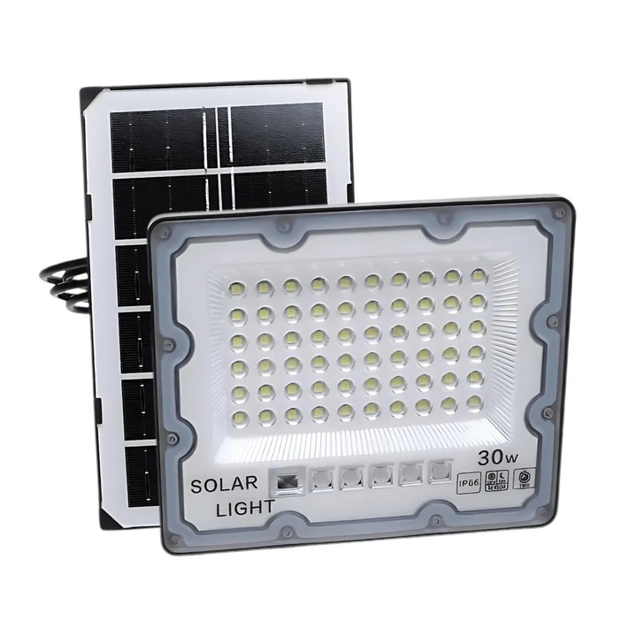 Proiector cu panou solar, 30W