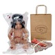 Minilend 38 cm latin-amerikai baba + Przytullale öltözködő készlet, barna, 38 cm