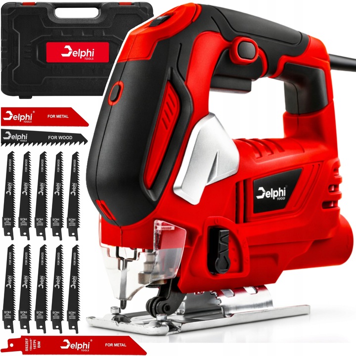 Fierastrau pendular electric Delphi Tools, cu ghidaj laser, reglare viteza, 750W, 230V, set complet