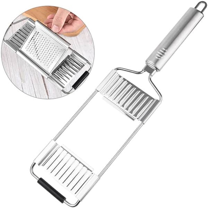 Multifunkciós zöldségszeletelő, 3 rozsdamentes penge, ergonomikus, 30 cm