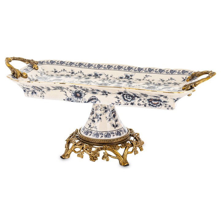 Tavă de servire din ceramică în stil baroc 43x18cm