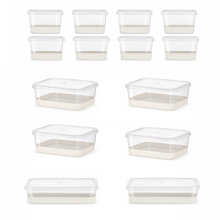 Set recipiente alimentare Timeless Tools, 14 buc, Gri