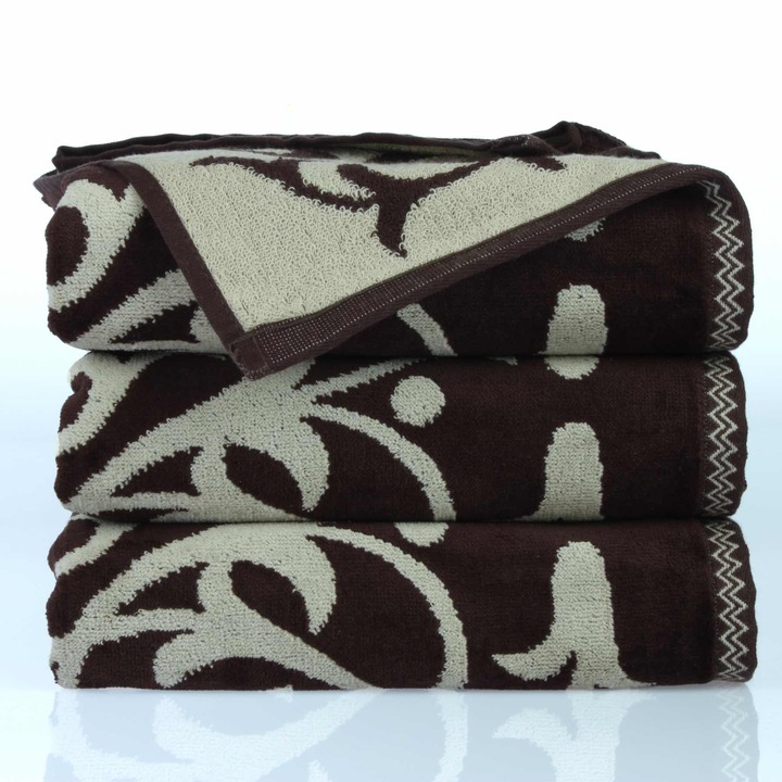 Fürdőlepedő, Orient, 50x100cm, 100% pamut, gyorsan száradó, barna színű