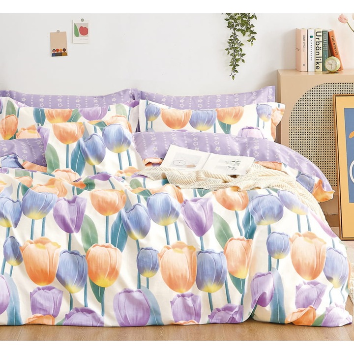 Ágynemű, 160x200, 100% pamut, fehér, 2 párnahuzattal 70x80