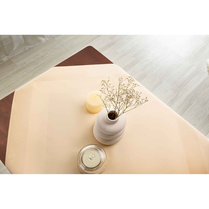 Obrus din bumbac 90x90 cm, Spod Igly i Nitki, bej, mat, elegant