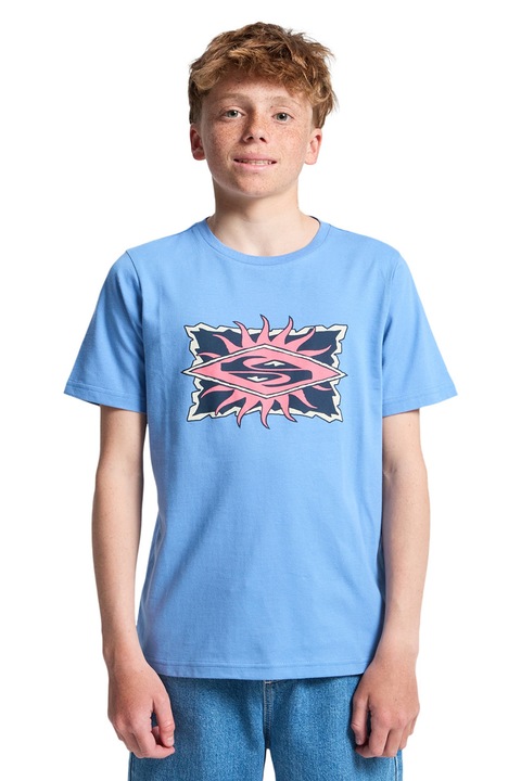 QUIKSILVER, Tengericsillagos pamutpóló, Koptatott piros/Jégkék