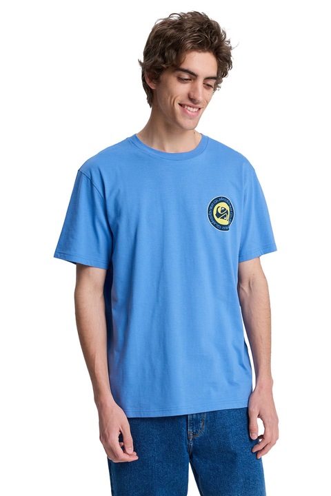 QUIKSILVER, Kerek nyakú mintás póló, Sárga/Jégkék
