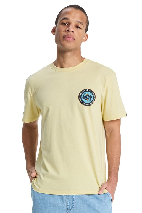 QUIKSILVER, Kerek nyakú mintás póló, Szalmasárga/Kék