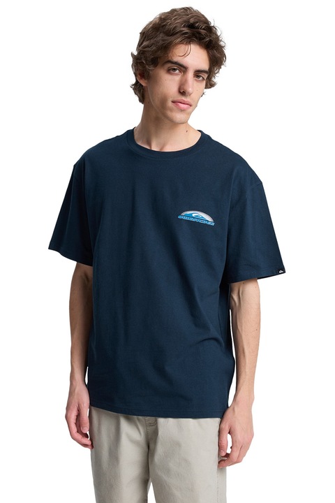 QUIKSILVER, Kerek nyakú pamutpóló, Fehér/Tengerészkék