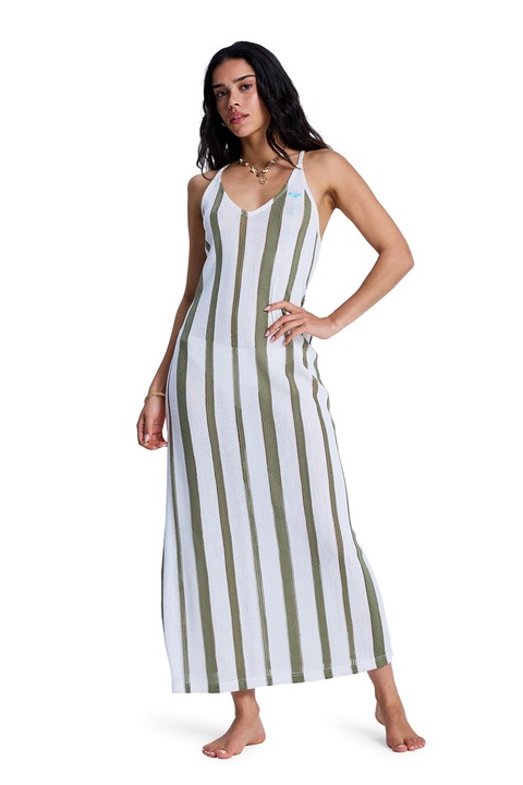 ROXY, Rochie de plaja in dungi, Alb/Verde