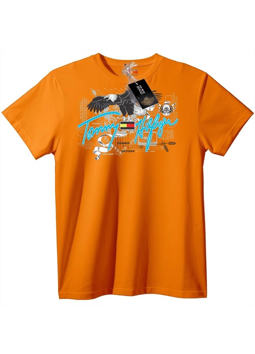 Tommy Hilfiger póló német zászlóval, Narancssárga