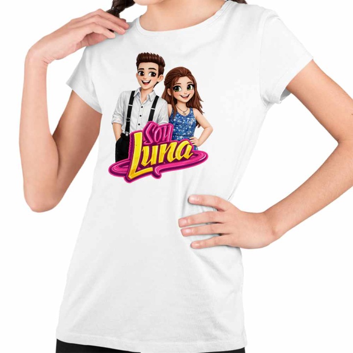 Tricou Copii Fete Soy Luna Cartoon, Fehér