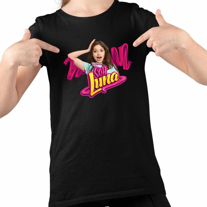 Tricou Copii Fete Soy Luna Rollerskating, Fekete