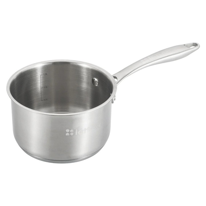 Cratita mica din inox cu maner lung, Ø16 cm, 1.5 L, Lätt Home VITA, baza Full Induction