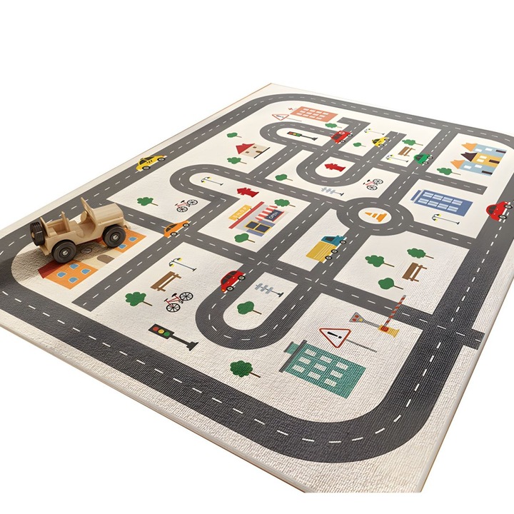 Covor Mare Copii 140x200 cm – Antiderapant, Din Poliester, Lavabil