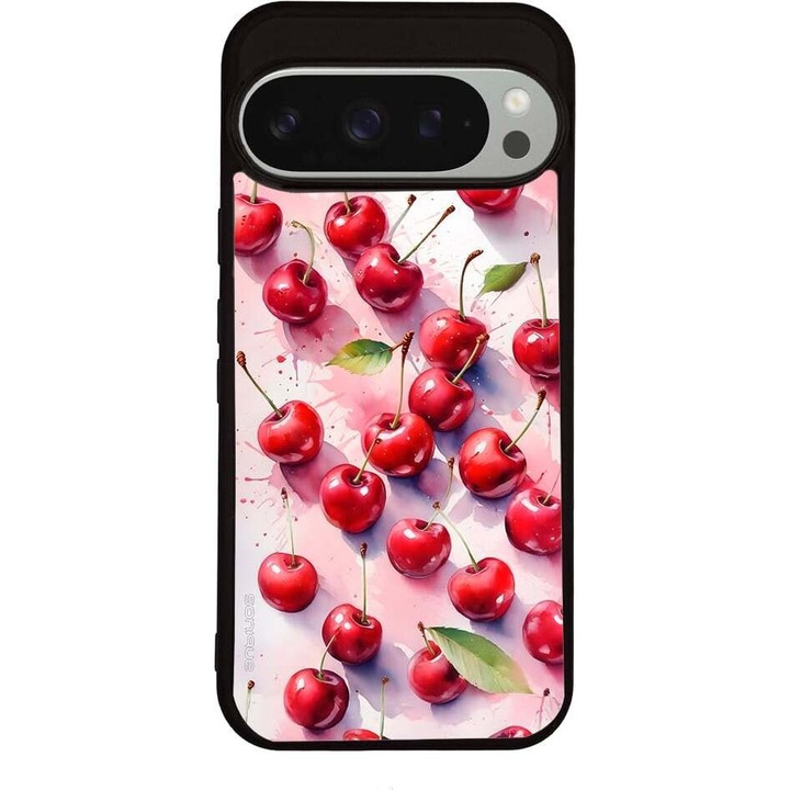 Husa telefon Sonique Theke Fruit Series, imprimeu fructe, silicon, rosu, pentru Google Pixel 9 Pro 5G