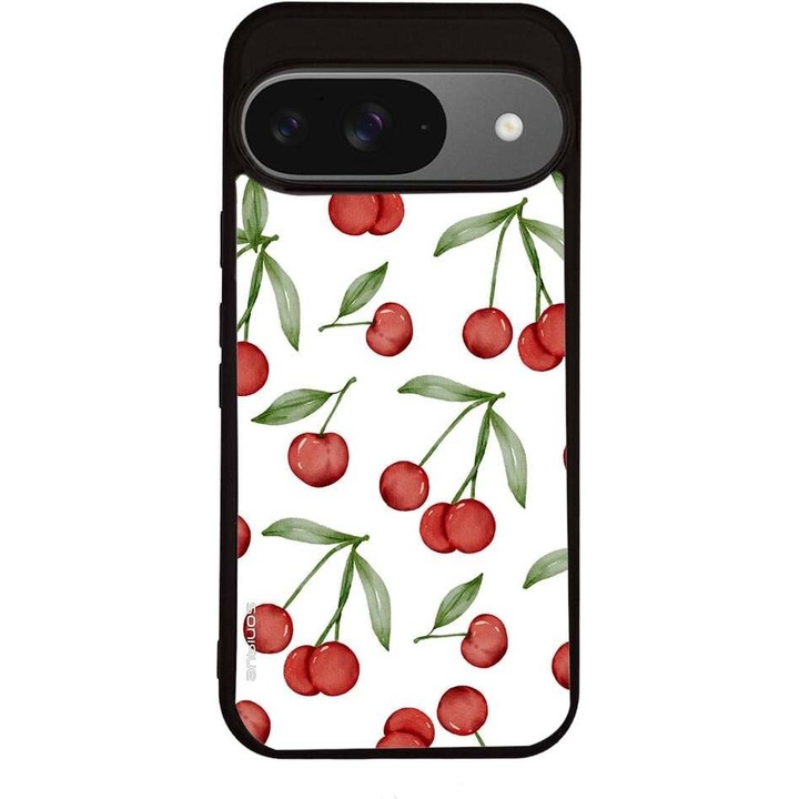 Husa telefon Sonique Fruit Series, imprimeu fructe, silicon, rosu, pentru Google Pixel 9 5G