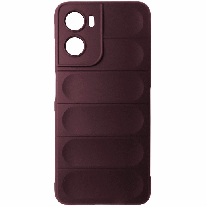 Husa tip capac spate silicon cauciucat visiniu inchis pentru Motorola Moto G05, E15