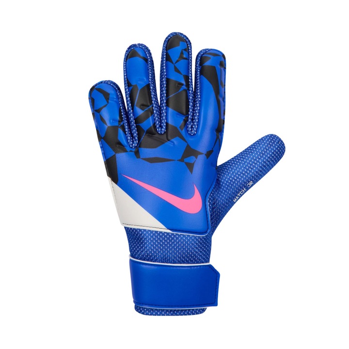 Manusi sport Nike pentru copii, Match Goalkeeper, albastru-negru-roz, marimea 5