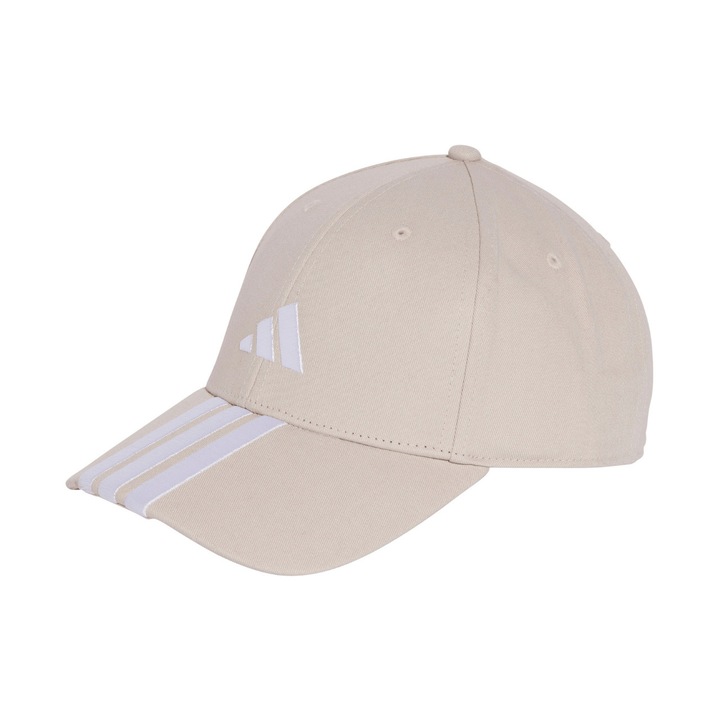 Sapca unisex adidas 3-Stripes New Logo bej, material reciclat, 100% bumbac