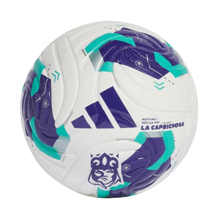 Minge de fotbal adidas Queens League mini alb-violet-verde, 1, material reciclat, 100% TPU