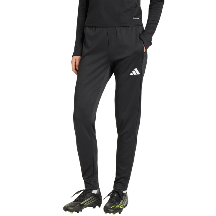 Pantaloni sport dama, adidas, Entrada 26, negru, material reciclat, uscare rapida