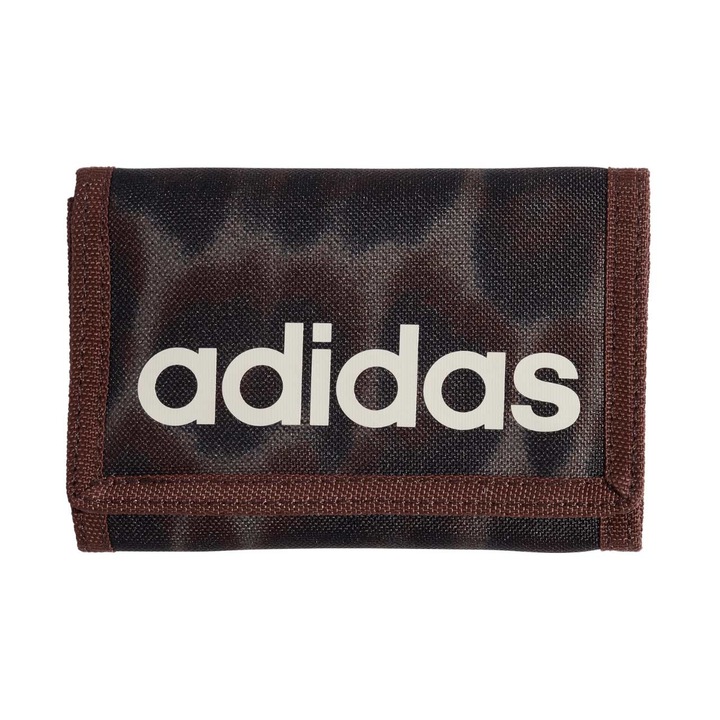 Portofel unisex adidas Linear, material reciclat, fermoar, maro