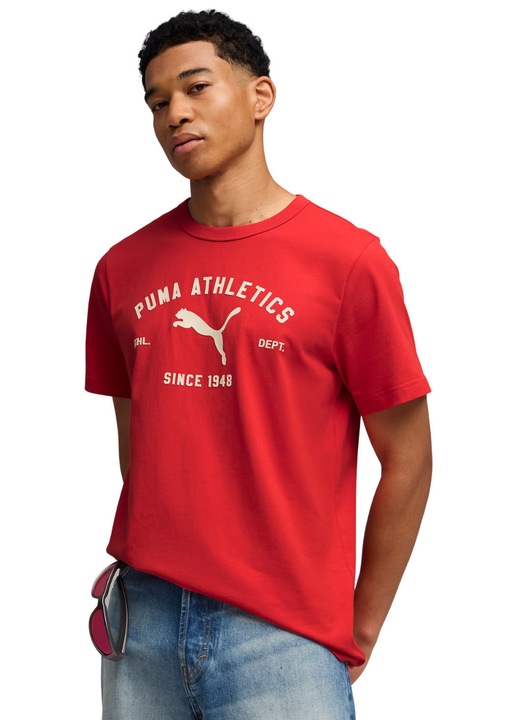 Tricou barbati Puma Class Graphic Tee, rosu, material textil