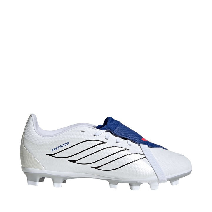 Pantofi sport copii, adidas, ghete de fotbal Predator Club FT FG, alb, talpa durabila, pentru gazon natural