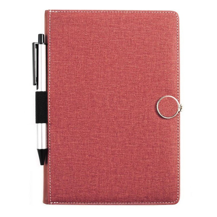 Agenda nedatata A5 clapa buton magnetic, 192 pagini, 70 g/mp, bordeaux