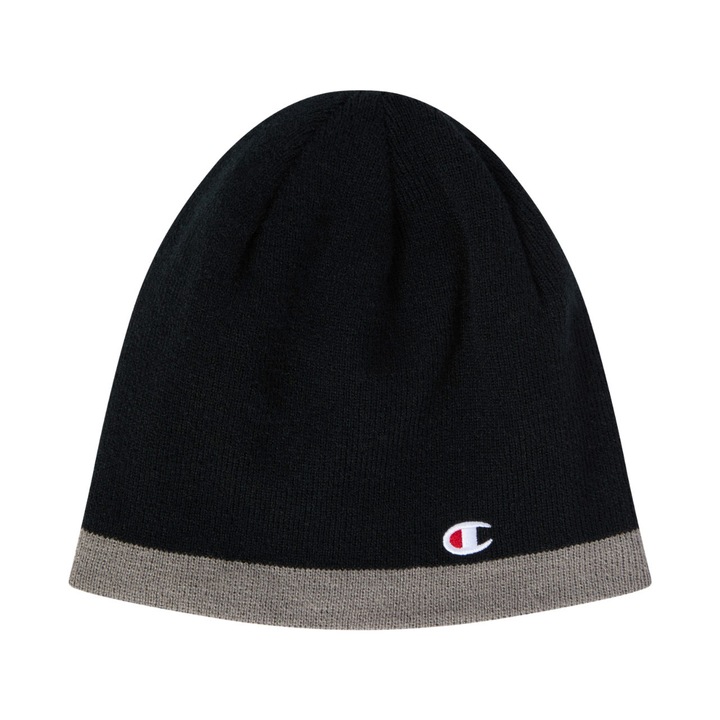 Caciula unisex Champion Reversible Beanie, negru/gri, acril