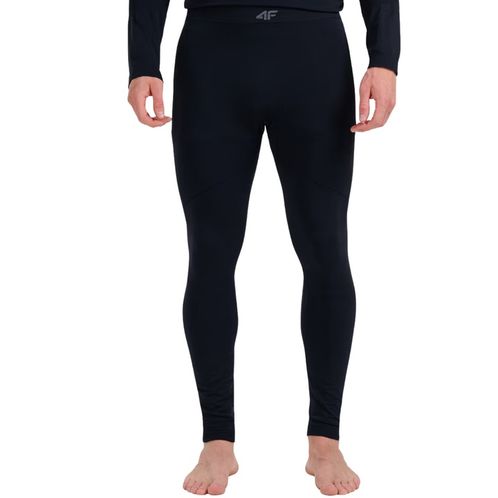Pantaloni sport barbati, 4F, termoactivi, uscare rapida, negru, poliamida/poliester/elastan, 2XL-3XL INTL