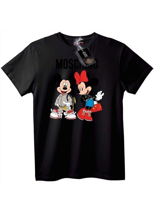Moschino Mickey & Minnie Tricou, Negru